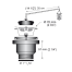 dia of Scandvik 1-1/2" Threaded Sink Drain with Removable Basket