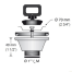 dim of Scandvik 1-1/4" Sink Drain