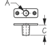 Dimensions of Sea-Dog Line Brass, Top Mount Oarlock