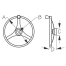 diagram of Sea-Dog Line Three Spoke SS Dished Steering Wheel with Integral Knob