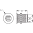 Dimensions of Sea-Dog Line USB Dual Power Socket - Round Style
