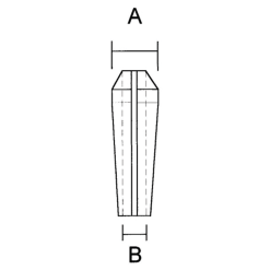 Dimensions of STA-LOK Sta-Lok Wedges - for 1 x 19 Dyform & Compacted Strand Wire