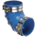 Angled View of Trident Marine Hose 290V Series Very High Temp Blue Silicone Blend 90 Deg Exhaust Elbows