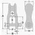 Dimensions of Tylaska 2:1 Halyard Shackle - with Integral Sheave