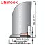 dimensions chinook of Vetus Silicone Oval Cowl Ventilators