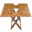 breakdown of Whitecap Industries Grate Top Fold-Away Teak Table