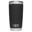 black of Yeti Coolers Rambler 20 oz Stainless Steel Insulated Tumbler - in DuraCoat Colors