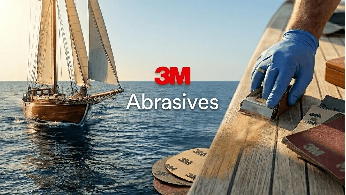 3M Cubitron II and Hookit sanding discs arranged for boat maintenance
