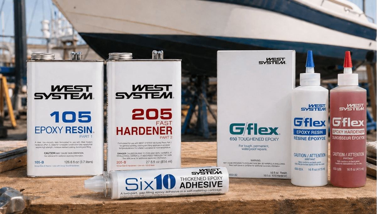 Multiple epoxy resin choices are available for boat building, repairs or refits