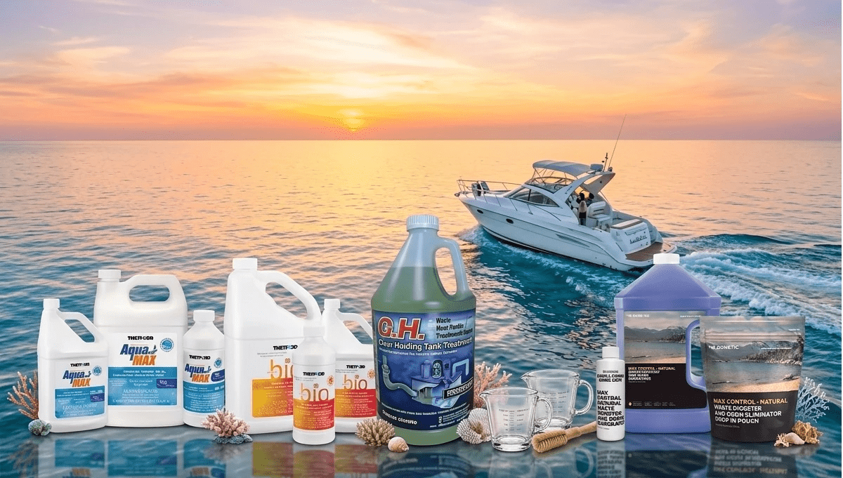 Detailed guide to selecting the best marine holding tank waste treatments for boat sanitation systems.