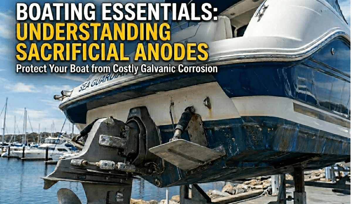 A variety of marine sacrificial anodes including shaft, plate, and engine zincs can be used for boat corrosion protection.