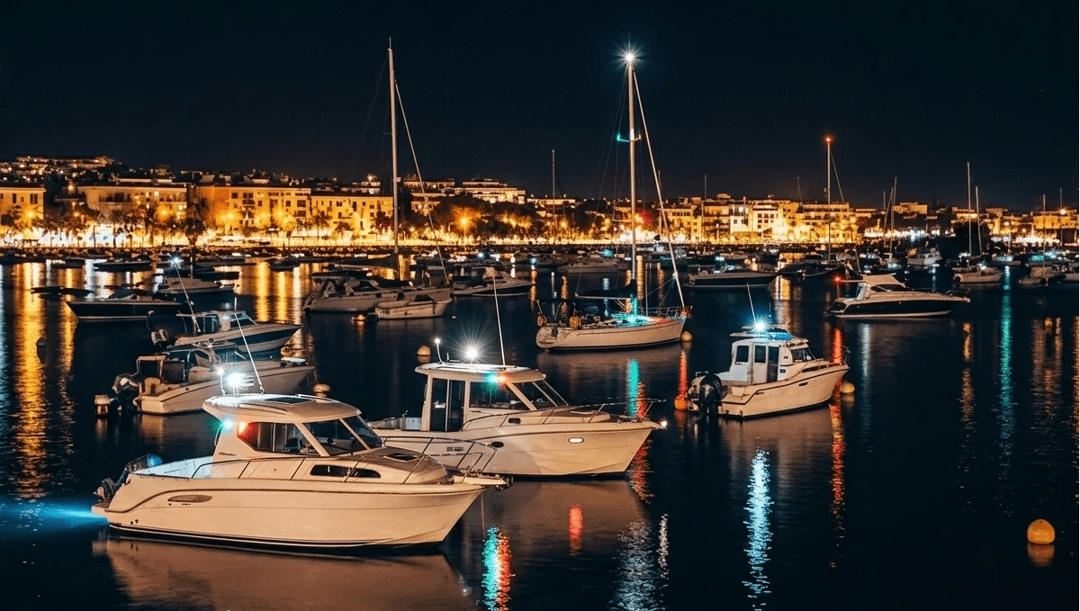 Detailed guide to USCG boat navigation light rules and requirements for powerboats and sailboats at night.