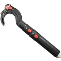 A Hook and Moor telescopic boat hook designed to easily pass dock lines through distant cleats or pilings.