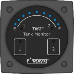Digital tank level monitor interface for tracking marine waste levels to prevent overflows