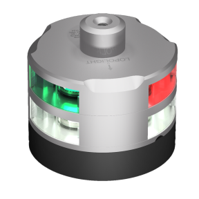 Lopolight 1 NM Tri-Color / Anchor Nav Light - Vessels to 12m, Horz Mnt, w/ Windex Mnt, Silver