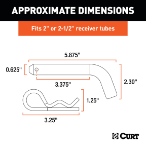 5/8" Hitch Pin (2" or 2-1/2" Receiver, Zinc)