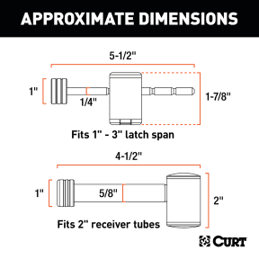Right-Angle Hitch & Coupler Lock Set (2" Receiver, 1" to 3" Latch)