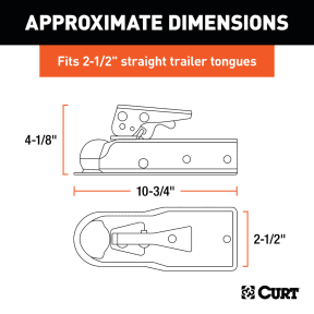 2" Straight-Tongue Coupler with Posi-Lock (2-1/2" Channel, 3,500 lbs, Zinc)