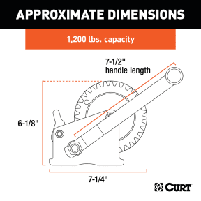 Hand Crank Winch (1,200 lbs, 7-1/2" Handle)