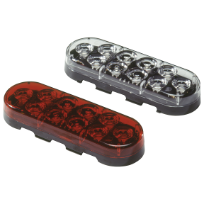 6IN OVAL RED LED TAIL LIGHT RED LENS