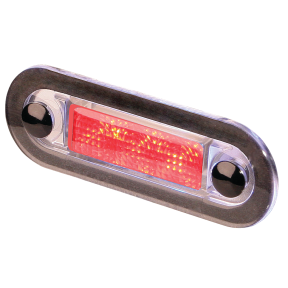 OVAL RED LED CLEAR PLASTIC FRAME