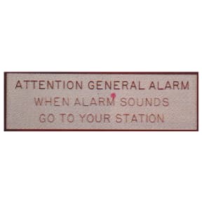 General Alarm Plaque