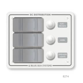Gray Water Resistant Contura Rocker Switches, DPDT / (ON) - OFF - ON