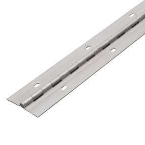 3" Continuous Piano Hinge - Stainless Steel, Oval Slots