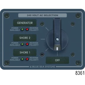 No. 9019 120/240V AC 2-Source Selector Rotary Switch & Panels - 65A, 240V 65A ROTARY SWITCH 2 SOURCE 3 POLE