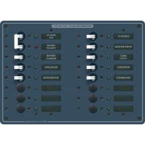 AC 2 Sources Selector + 9 Positions Circuit Breaker Panel