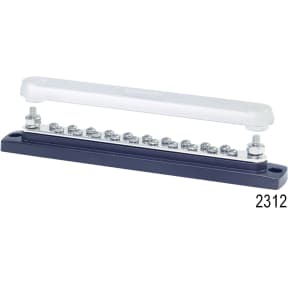7" Black & Silver 2305 MiniBus 100 Ampere Common BusBar 4 X 10-32 Stud