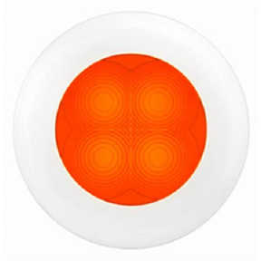 SlimLine LED Round Lamp - Orange Lamp, White Trim