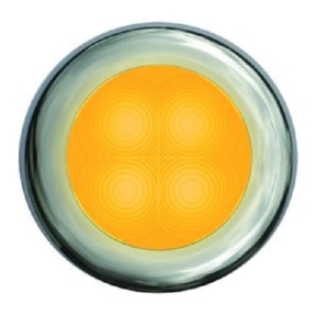 Slim Line LED Round Lamp - Orange, Chrome Trim