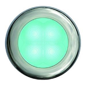 SlimLine LED Round Lamp - Cyan Lamp, Chrome Trim