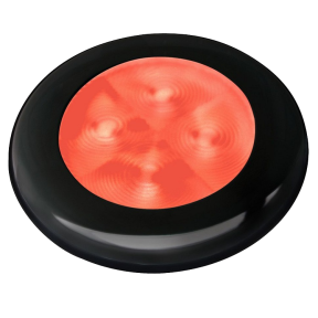 SlimLine LED Round Lamp - Deep Red, Black Trim
