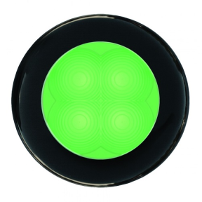 SlimLine LED Round Lamp - Green Lamp, Black Trim