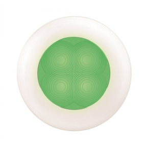 SlimLine LED Round Lamp - Green Lamp, White Trim