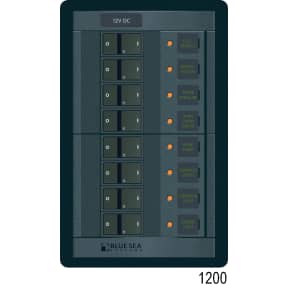 360 Panel Systems DC - 16 Positions with Analog Amp & Voltmeters, Black Toggle DC 16 Position