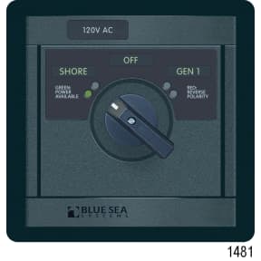 No. 9010 120V AC 3-Source Selector Rotary Switch & Panels - 30A, 120V 30A 2 POLE 3 SOURCE SWITCH PANEL