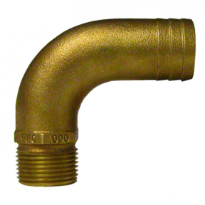 Bronze Full Flow 90 Degree Pipe to Hose Fitting - 1"