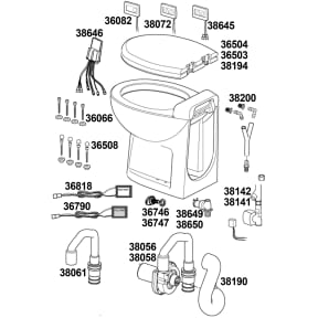 Thetford Tecma EasyFit ECO Fresh Water Flush Kit with Solenoid - T-PF.P128