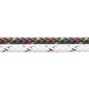 7mm Black With A Multi Colour Fleck Double Braid Polyester Rope x 50 Metres