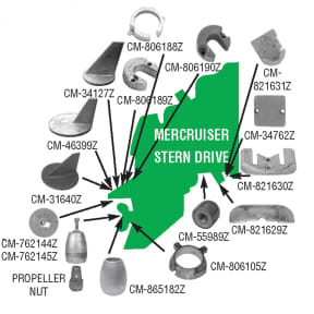 Mercruiser Inboard⁄Outboard Anodes - Zinc