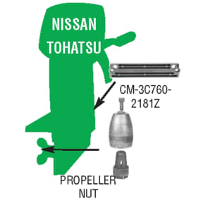 Nissan&frasl;Tohatsu Anodes - Zinc