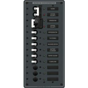 AC 2 Sources Selector + 9 Positions Circuit Breaker Panel