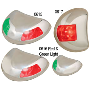Pactrade Marine LED Green/Red Navigation Bow Light – SS304 Pole, 2-Prong Base, 12V