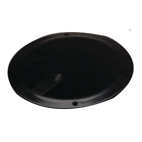 6IN BLK SMOOTH DECK PLATE POPOUT CLR LID