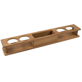 60218 of Whitecap Industries Four Drink Teak Holder with Tray