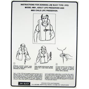 PFD Donning Instructions Placard