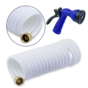 p-0442 of Whitecap Industries White Coiled Hose with Adjustable Nozzle